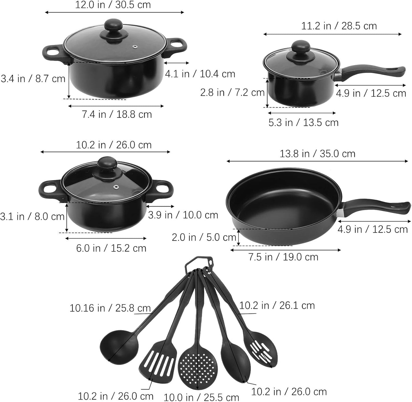 SET DE OLLAS Y JUEGO DE UTENCILIOS DE COCINA 13PCS