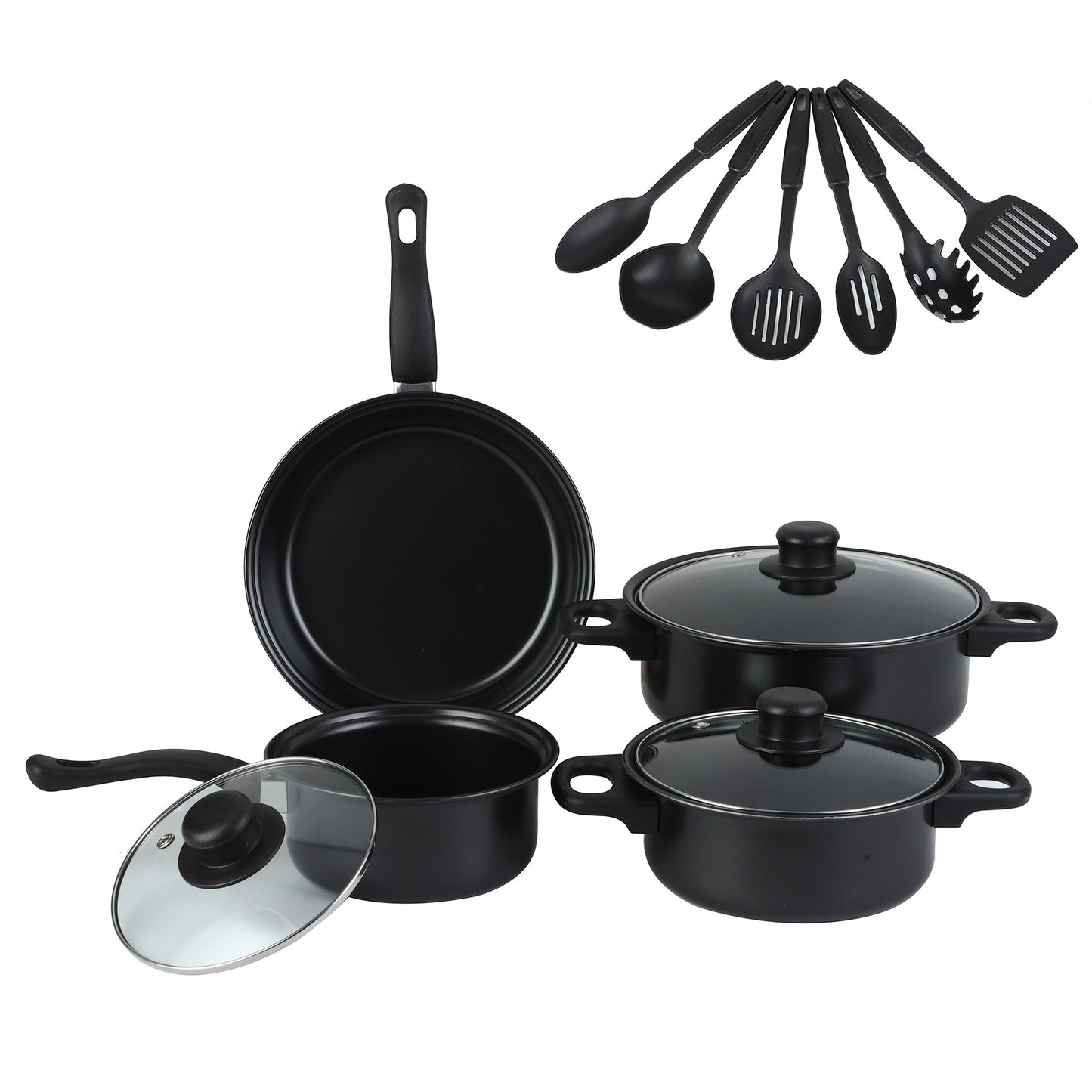 SET DE OLLAS Y JUEGO DE UTENCILIOS DE COCINA 13PCS